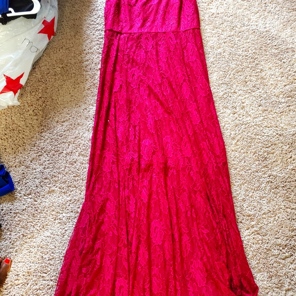 Wine color long dress